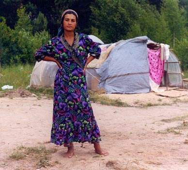 Etnographer Nicolay Bessonov. Mugat girl in camp.