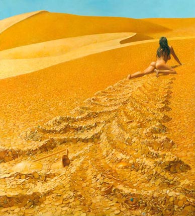 Fantasy. Golden desert.