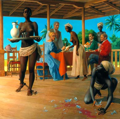 Black slaves. Dinner at Jamaica.